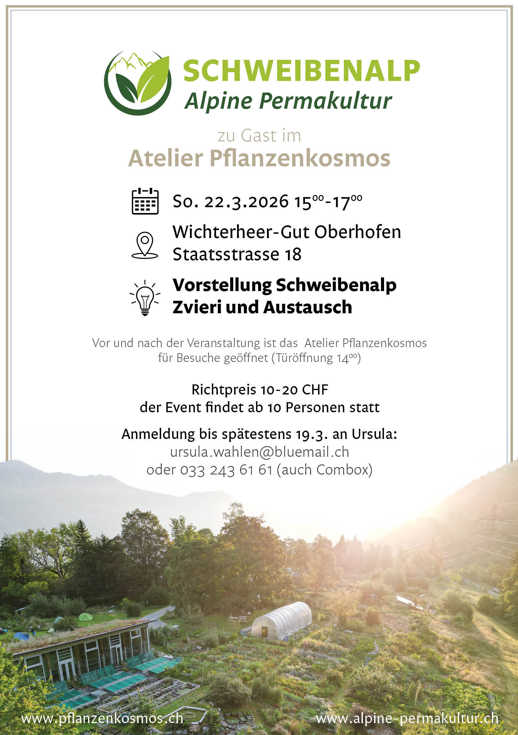 Programm Atelierwoche Frühling 2025